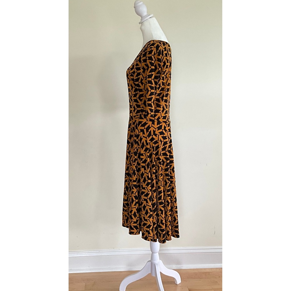 LuLaRoe Nicole Fit Flare Dress 3/4 Sleeve Scoop Neck Midi L - Picture 6 of 10